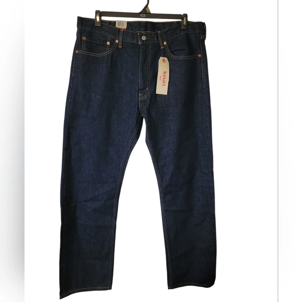 Levi's 505 Jeans Blank Red Tab NWT Men's 38X32 Regular Straight Leg Blue Denim